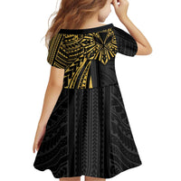 Hawaii And Philippines Family Matching Puletasi and Hawaiian Shirt Kanaka Maoli With Tribal Sun Together Gold LT05 - Polynesian Pride