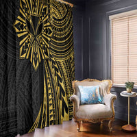 Hawaii And Philippines Window Curtain Kanaka Maoli With Tribal Sun Together Gold