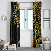 Hawaii And Philippines Window Curtain Kanaka Maoli With Tribal Sun Together Gold