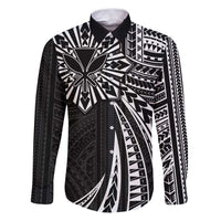 Hawaii And Philippines Family Matching Puletasi and Hawaiian Shirt Kanaka Maoli With Tribal Sun Together Black LT05 Dad's Shirt - Long Sleeve Black - Polynesian Pride