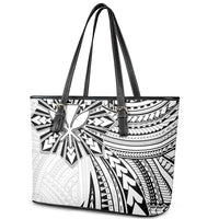 Hawaii And Philippines Leather Tote Bag Kanaka Maoli With Tribal Sun Together White