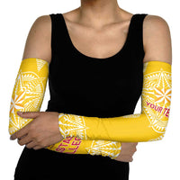 Personalised Anastasis College Arm Sleeves Tonga Ngatu Pattern - Polynesian Pride