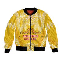 Personalised Anastasis College Bomber Jacket Tonga Ngatu Pattern - Polynesian Pride