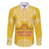 Personalised Anastasis College Family Matching Long Sleeve Bodycon Dress and Hawaiian Shirt Tonga Ngatu Pattern - Polynesian Pride