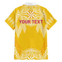 Personalised Anastasis College Family Matching Off The Shoulder Long Sleeve Dress and Hawaiian Shirt Tonga Ngatu Pattern - Polynesian Pride