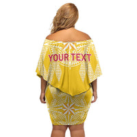 Personalised Anastasis College Family Matching Off Shoulder Short Dress and Hawaiian Shirt Tonga Ngatu Pattern LT05 - Polynesian Pride