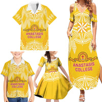 Personalised Anastasis College Family Matching Summer Maxi Dress and Hawaiian Shirt Tonga Ngatu Pattern - Polynesian Pride