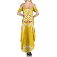 Personalised Anastasis College Summer Maxi Dress Tonga Ngatu Pattern - Polynesian Pride