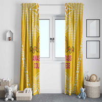 Anastasis College Window Curtain Tonga Ngatu Pattern - Polynesian Pride