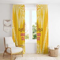 Anastasis College Window Curtain Tonga Ngatu Pattern - Polynesian Pride