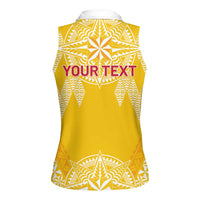 Personalised Anastasis College Women Sleeveless Polo Shirt Tonga Ngatu Pattern LT05 - Polynesian Pride