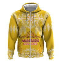 Personalised Anastasis College Zip Hoodie Tonga Ngatu Pattern - Polynesian Pride