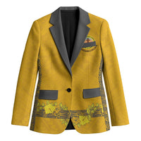 Tonga Anastasis College Blazer Tongan Ngatu Kupesi Pattern LT05 Unisex Yellow - Polynesian Pride