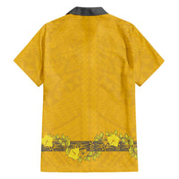 Tonga Anastasis College Family Matching Off The Shoulder Long Sleeve Dress and Hawaiian Shirt Tongan Ngatu Kupesi Pattern - Polynesian Pride