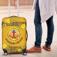 Tonga Anastasis College Luggage Cover Tongan Ngatu Kupesi Pattern LT05 Yellow - Polynesian Pride
