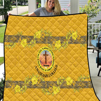 Tonga Anastasis College Quilt Tongan Ngatu Kupesi Pattern LT05 Yellow - Polynesian Pride
