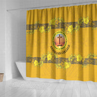 Tonga Anastasis College Shower Curtain Tongan Ngatu Kupesi Pattern LT05 - Polynesian Pride