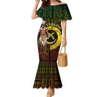 Personalised Vanuatu Custom Chiefs Day Mermaid Dress Pig Tusk Simple Style LT05 Women Black - Polynesian Pride