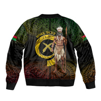 Personalised Vanuatu Custom Chiefs Day Sleeve Zip Bomber Jacket Pig Tusk Simple Style LT05 - Polynesian Pride