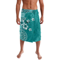 Cook Islands Lavalava Teal Hibiscus And Stars