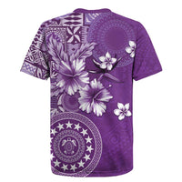 Cook Islands Rugby Jersey Purple Hibiscus And Stars LT05 - Polynesian Pride