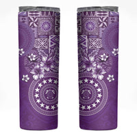 Cook Islands Skinny Tumbler Purple Hibiscus And Stars LT05 Purple - Polynesian Pride