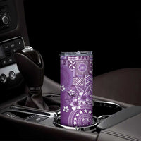 Cook Islands Skinny Tumbler Purple Hibiscus And Stars LT05 - Polynesian Pride