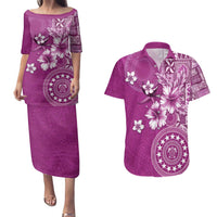 Cook Islands Couples Matching Puletasi and Hawaiian Shirt Fandango Hibiscus And Stars LT05 Fandango - Polynesian Pride