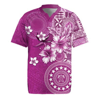 Cook Islands Rugby Jersey Fandango Hibiscus And Stars LT05 Fandango - Polynesian Pride
