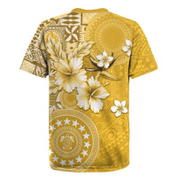 Cook Islands Rugby Jersey Yellow Hibiscus And Stars LT05 - Polynesian Pride