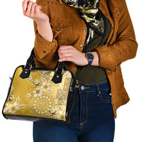 Cook Islands Shoulder Handbag Yellow Hibiscus And Stars LT05 - Polynesian Pride