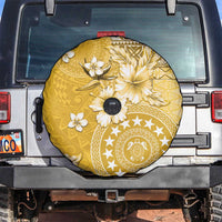 Cook Islands Spare Tire Cover Yellow Hibiscus And Stars