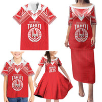 Custom Tahiti Football Family Matching Puletasi and Hawaiian Shirt Coat Of Arms Polynesian Tribal Pattern LT05 - Polynesian Pride
