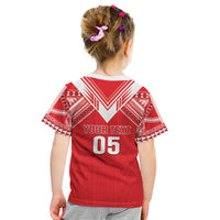 Custom Tahiti Football Kid T Shirt Coat Of Arms Polynesian Tribal Pattern LT05 - Polynesian Pride