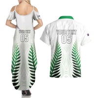 Custom New Zealand Fern Football Couples Matching Summer Maxi Dress and Hawaiian Shirt Simple Style LT05 - Polynesian Pride