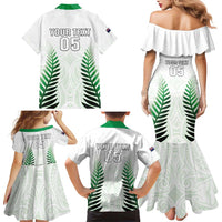 Custom New Zealand Fern Football Family Matching Mermaid Dress and Hawaiian Shirt Simple Style LT05 - Polynesian Pride