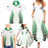 Custom New Zealand Fern Football Family Matching Summer Maxi Dress and Hawaiian Shirt Simple Style LT05 - Polynesian Pride