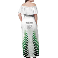 Custom New Zealand Fern Football Off Shoulder Maxi Dress Simple Style