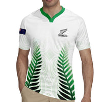 Custom New Zealand Fern Football Rugby Jersey Simple Style LT05 - Polynesian Pride