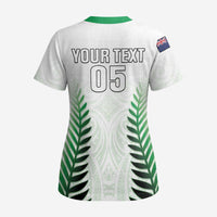 Custom New Zealand Fern Football Scrub Top Simple Style - Polynesian Pride