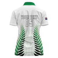 Custom New Zealand Fern Football Women Polo Shirt Simple Style