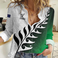 Custom New Zealand Football Women Casual Shirt Go Aotearoa LT05 Female Green - Polynesian Pride