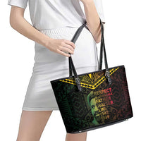 Happy Vanuatu Father Lini Day Leather Tote Bag LT05 - Polynesian Pride
