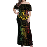 Happy Vanuatu Father Lini Day Off Shoulder Maxi Dress