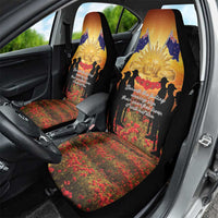 ANZAC Day Car Seat Cover Remembrance Tribute Soldiers And Poppy Field LT05 - Polynesian Pride