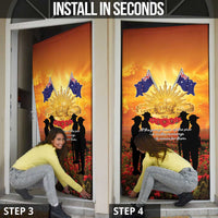 ANZAC Day Door Cover Remembrance Tribute Soldiers And Poppy Field