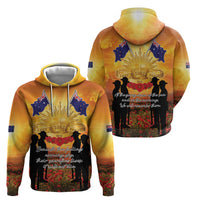 ANZAC Day Hoodie Remembrance Tribute Soldiers And Poppy Field