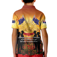 ANZAC Day Kid Polo Shirt Remembrance Tribute Soldiers And Poppy Field LT05 - Polynesian Pride
