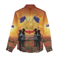 ANZAC Day Women Casual Shirt Remembrance Tribute Soldiers And Poppy Field LT05 - Polynesian Pride