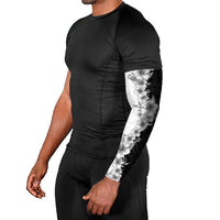 Hawaii Hibiscus Flowers Arm Sleeves Grayscale Polynesian Pattern LT05 - Polynesian Pride